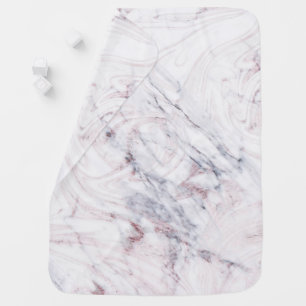Touch of Rose White Grey Marble Swirl Chic Trendy Swaddle Blanket