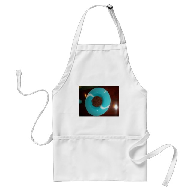 Touch of the Sea: A Cyan Bowl of Coffee Adult Apron (Front)