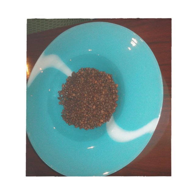 Touch of the Sea: A Cyan Bowl of Coffee Notepad (Front)