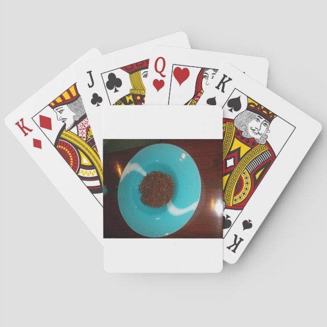 Touch of the Sea: A Cyan Bowl of Coffee Poker Cards (Back)