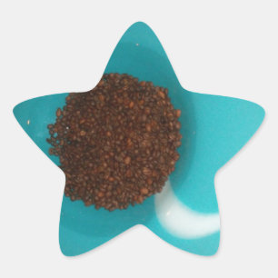 Touch of the Sea: A Cyan Bowl of Coffee Star Sticker
