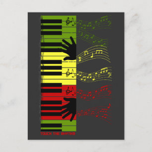 Touch the Rhythm – Colorful Piano Keys Music Art Postcard