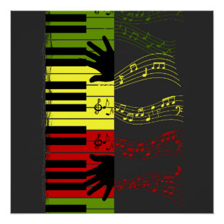 Touch the Rhythm – Colorful Piano Keys Music Art Poster
