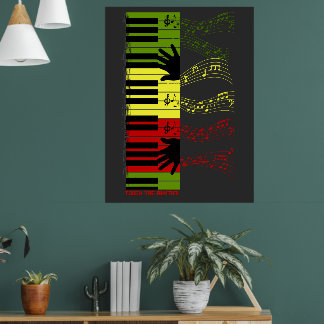 Touch the Rhythm – Colorful Piano Keys Music Art Poster