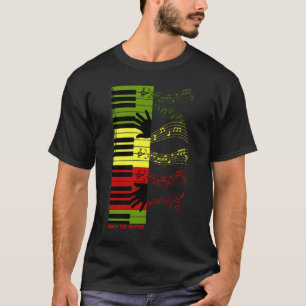 Touch the Rhythm – Colorful Piano Keys Music Art T-Shirt