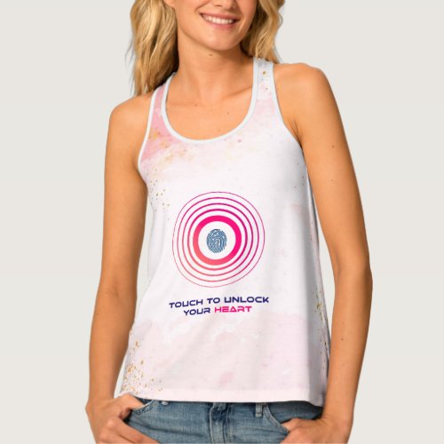 Touch to Unlock Your Heart Light Rose Edition Tank Top