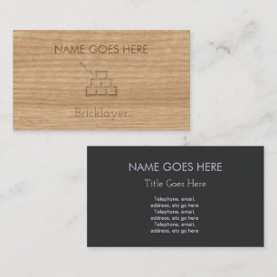 "Touch Wood" Bricklayer Business Cards