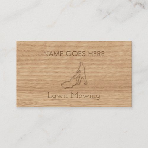 Touch Wood Lawn Mowing Business Cards