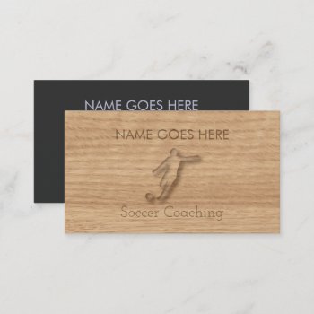 "touch Wood" Soccer Coaching Business Cards by Pozzitivity at Zazzle