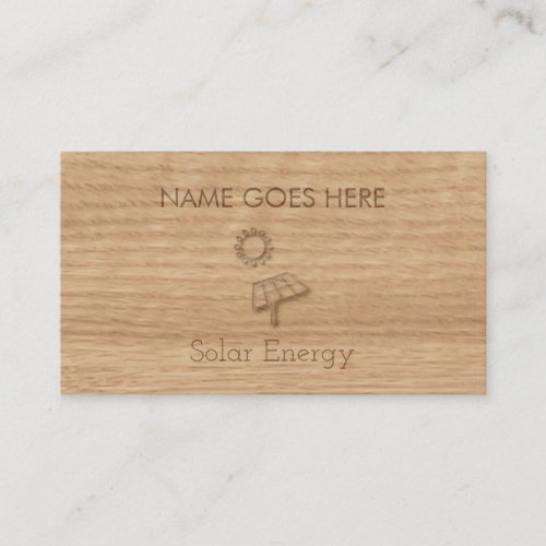 Touch Wood Solar Energy Business Cards