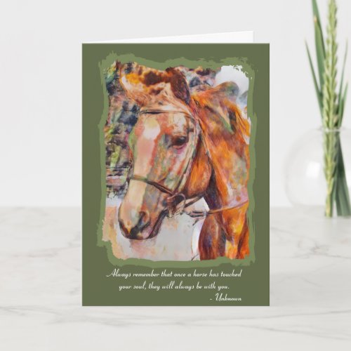 Touch your soul_loss of horse Sympathy Card