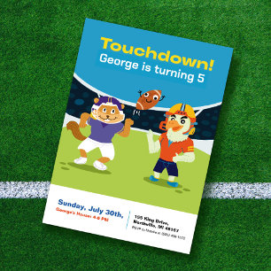 Touchdown American Football Kids Birthday Invitation