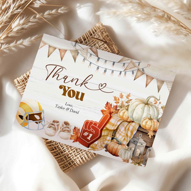 Touchdown and Tiny Toes Baby Shower Thank You Card (Creator Uploaded)