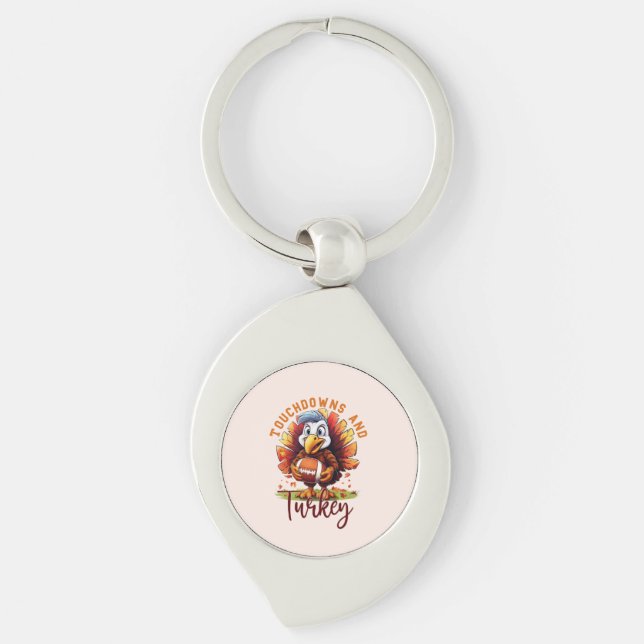 Touchdown and Turkey Thanksgiving Keychain (Front)