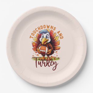 Touchdown and Turkey Thanksgiving Paper Plates
