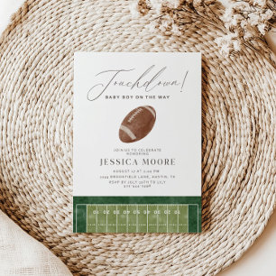 Touchdown Baby Boy on the Way Football Baby Shower Invitation
