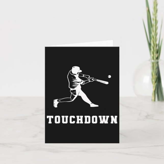 Touchdown Baseball Humor Funny Touchdown Baseball  Card (Front)