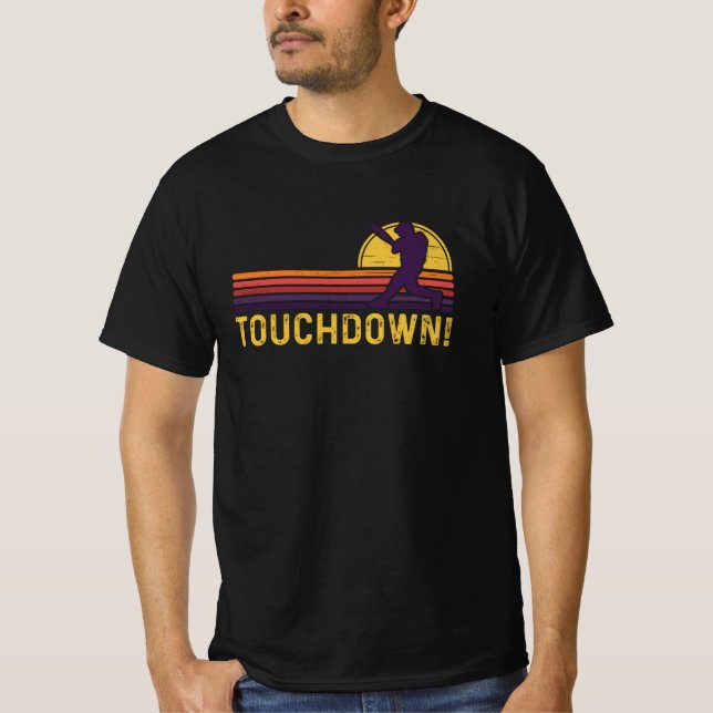 Touchdown baseball Retro Sunset Player T-Shirt (Front)