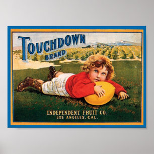 Touchdown Brand Vintage Crate Label Poster