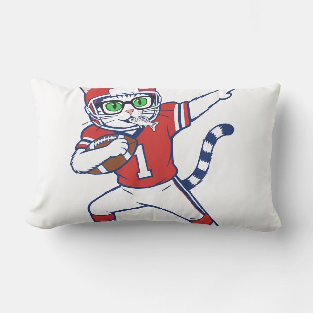 Touchdown Cat  Lumbar Pillow (Front)