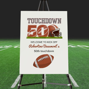 Touchdown Fifty Funny Football 50th Birthday Foam Board