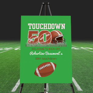 Touchdown Fifty Funny Football 50th Birthday Foam Board