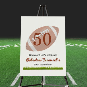 Touchdown Fifty Funny Football 50th Birthday Foam Board