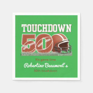 Touchdown Fifty Funny Football 50th Birthday Napkins