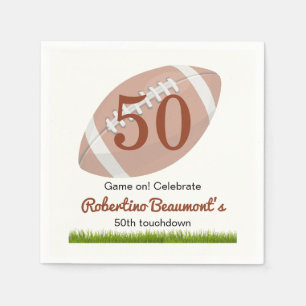 Touchdown Fifty Funny Football 50th Birthday Napkins