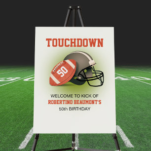 Touchdown Fifty Vintage Football 50th Birthday Foam Board