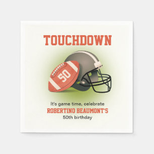 Touchdown Fifty Vintage Football 50th Birthday Napkins