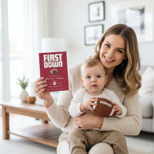 Touchdown First Birthday Football Invite