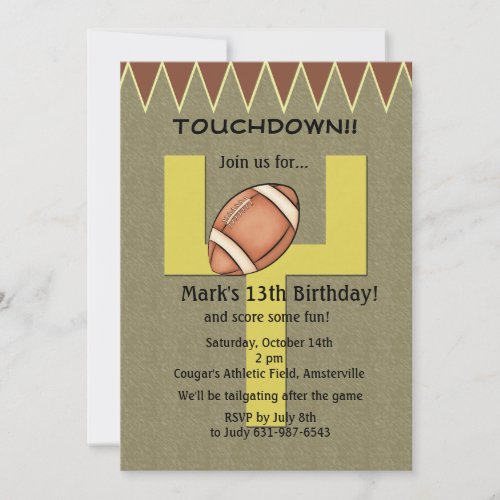 Touchdown Football Invitation