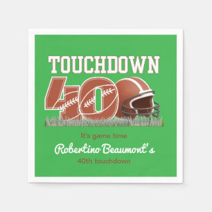 Touchdown Forty Funny Football 40th Birthday Napkins