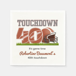 Touchdown Forty Funny Football 40th Birthday Napkins