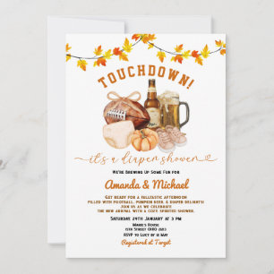 Touchdown it's a diaper shower Pumpkin Beer Fall Invitation