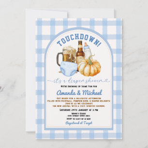 Touchdown it's a diaper shower Pumpkin Beer Fall Invitation