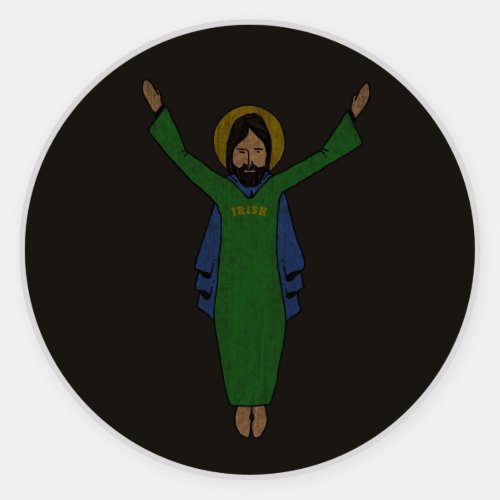 Touchdown Jesus Vintage Distressed Black Sticker