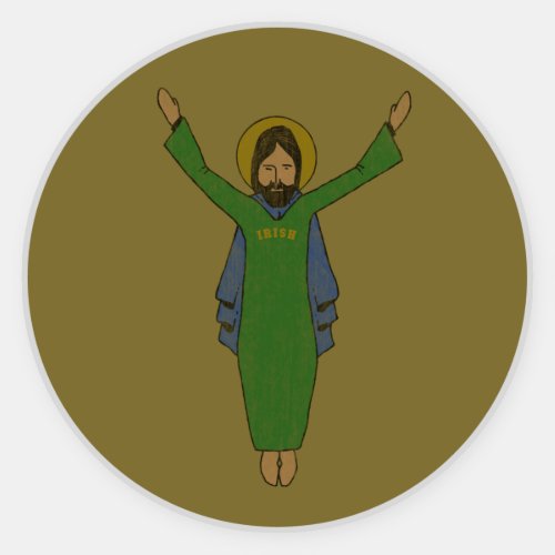 Touchdown Jesus Vintage Distressed Gold Sticker