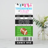 Touchdown or Tutus Football Ticket Gender Reveal Invitation (Standing Front)