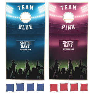 Touchdown or Tutus Sports Gender Reveal Cornhole Set