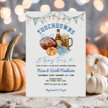 Touchdown Tiny Toes Football Couples Baby Shower Invitation<br><div class="desc">Blue Bow Touchdown Tiny Toes Football Couples Baby Shower String Lights Invitation</div>