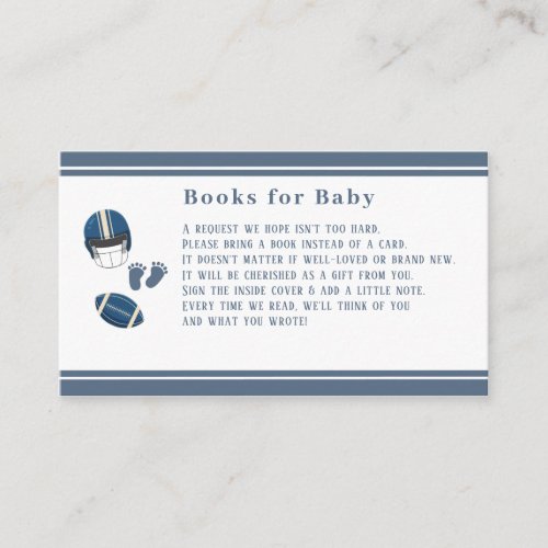 Touchdowns and Tiny toes Football baby shower Enclosure Card