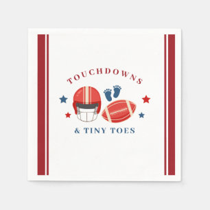 Touchdowns and Tiny toes, Football baby shower Napkins