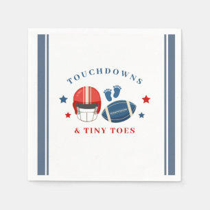 Touchdowns and Tiny toes, Football baby shower Napkins