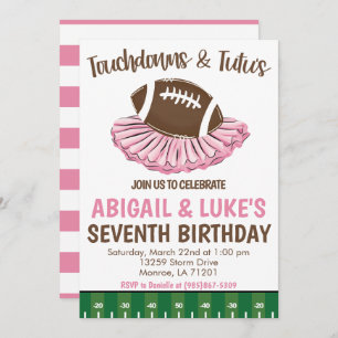 Touchdown's and Tutu's Birthday Invitation