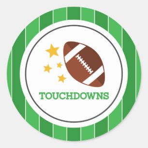 Touchdowns Gender Reveal Classic Round Sticker