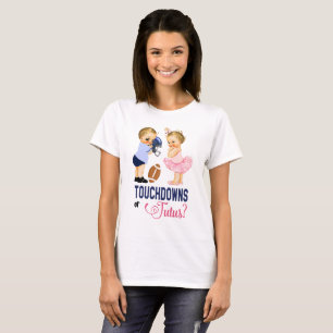 Touchdowns or Tutus Baby Gender Reveal T-Shirt