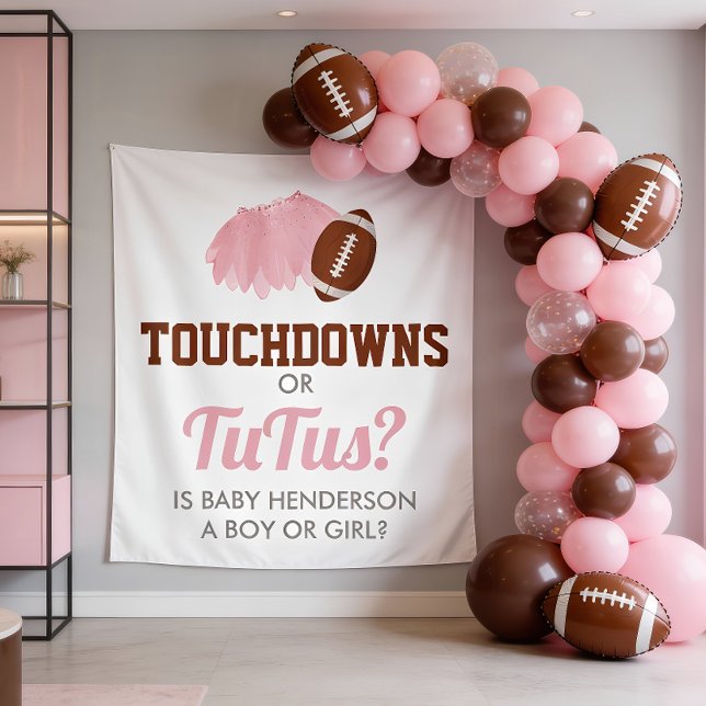 Touchdowns or Tutus Gender Reveal Backdrop (Touchdowns or Tutus Baby Gender Reveal Backdrop)