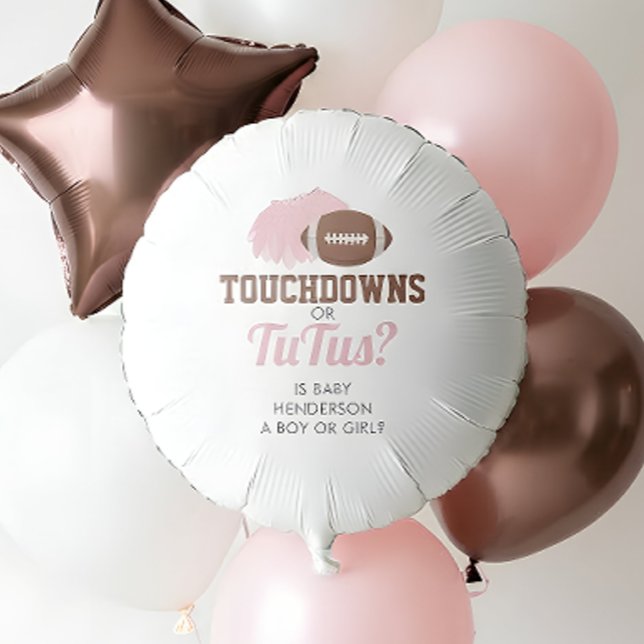 Touchdowns or Tutus Gender Reveal Balloon (Touchdowns or Tutus Helium Balloon For Gender Reveal)